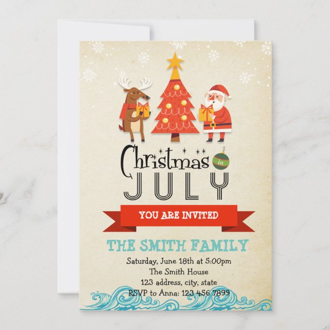 Christmas in july party invitation (Front)