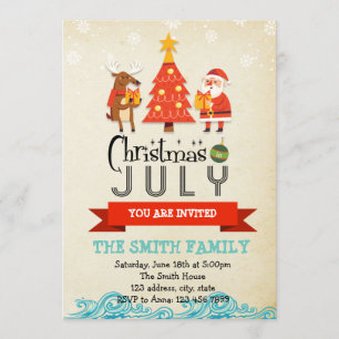 Christmas in july party invitation