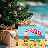 Christmas in July Party Summer Santa Claus Beach