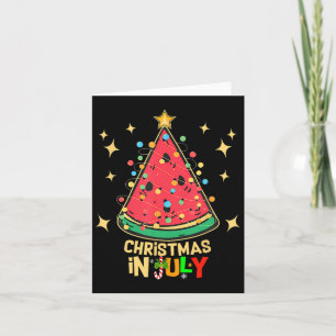 Christmas In July Party Watermelon Christmas Tree Card