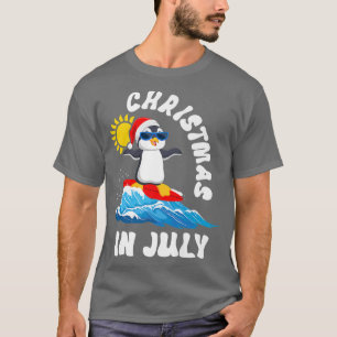 christmas in july penguin sunglasses beach summer T-Shirt