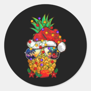 Christmas In July Pineapple Funny Merry Christmas Classic Round Sticker