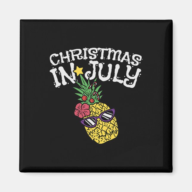 Christmas In July Pineapple Funny Summer Tropical  Magnet (Front)