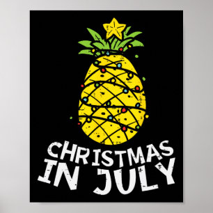 Christmas In July Pineapple Xmas Tree Summer Men W Poster