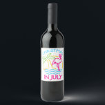Christmas in July Pink Flamingo Funny Xmas Men Wom Wine Label<br><div class="desc">Make a splash this summer with our 'Christmas in July Pink Flamingo' design! It's a whimsical twist on holiday fun, perfect for men, women, and kids who love a tropical Xmas celebration. 🎄🌺 #ChristmasInJuly #FlamingoFun #SummerHoliday</div>