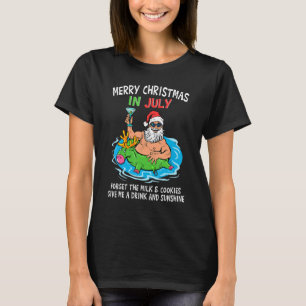 Christmas In July Pool Fun Party Santa Summer Vac T-Shirt