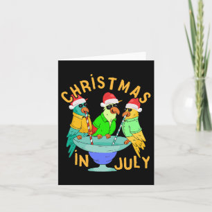Christmas In July Pool Party Parrot Bird Funny Dri Card