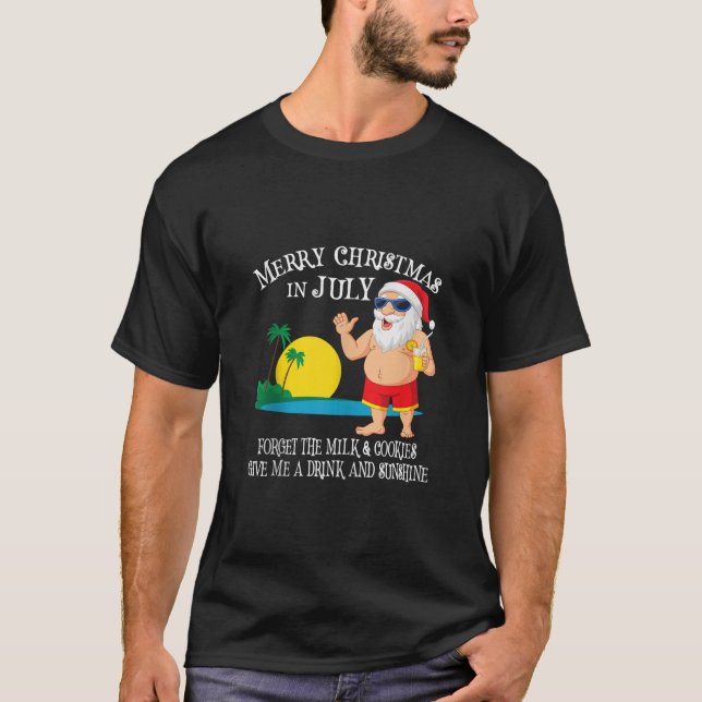 Christmas In July Pool Party Santa Men Women Vacat T-Shirt (Front)