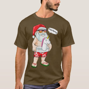 Christmas In July Pool Party Santa Unicorn Float S T-Shirt