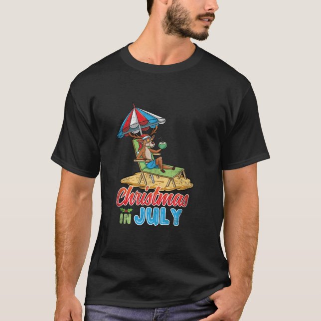 Christmas In July Reindeer  T-Shirt (Front)