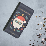 Christmas in July Retro Santa Sunglasses Custom Samsung Galaxy S5 Wallet Case<br><div class="desc">Celebrate Christmas in July with this fun and quirky phone case design featuring a retro-style Santa Claus rocking sunglasses, surrounded by stars, holly, and bold festive colours. The phrase "Jolly Vibes Only" captures the sunny, lighthearted spirit of the season — and you can easily change it to any message you...</div>