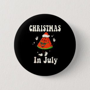 Christmas In July Retro Watermelon Kids Boys Toddl 2 Inch Round Button