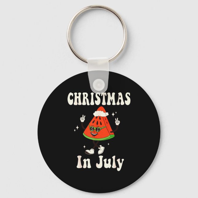 Christmas In July Retro Watermelon Kids Boys Toddl Keychain (Front)