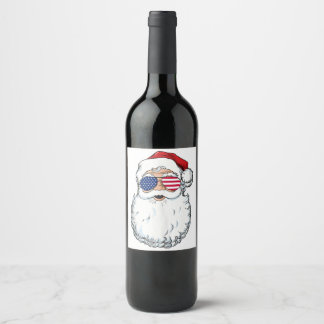 Christmas In July Santa And Friends Xmas Summer Bo Wine Label
