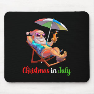 Christmas In July Santa Beach Chair Umbrella Tail Mouse Pad