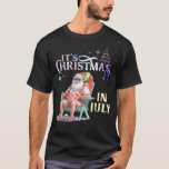 Christmas In July Santa Beach Summer Float Xmas   T-Shirt<br><div class="desc">Christmas In July Santa Beach Summer Float Xmas Funny</div>