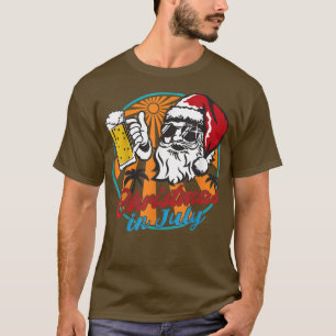 Christmas In July Santa Beer Palm Tree Beach Summe T-Shirt