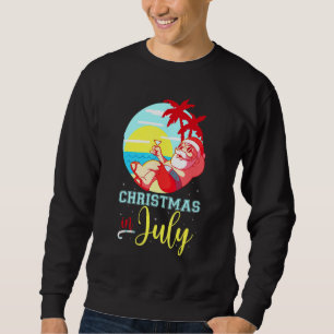Christmas In July Santa Claus Beach Watermelon Sweatshirt