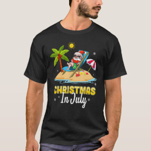 Christmas in July  Santa Claus Beach Watermelon T-Shirt
