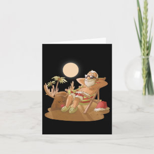 Christmas In July Santa Claus Hawaiian X-mas Tropi Card