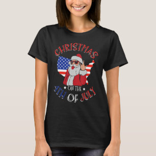 Christmas In July Santa Claus Summer 4th Of July C T-Shirt