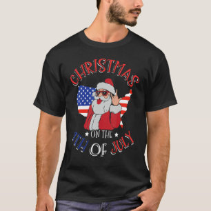 Christmas In July Santa Claus Summer 4th Of July C T-Shirt
