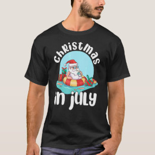Christmas In July Santa Claus Summer Uncorn Float  T-Shirt