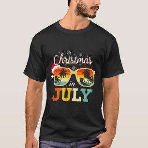Christmas In July Santa Claus Sungles Beach Men Wo T-Shirt