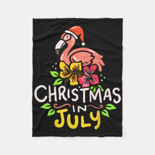 Christmas In July Santa Claus Surf  Fleece Blanket