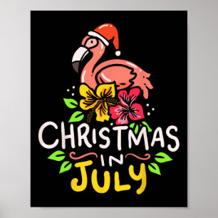 Christmas In July Santa Claus Surf  Poster