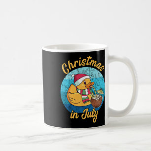 Christmas In July Santa Duck Xmas Summer Hawaiian Coffee Mug