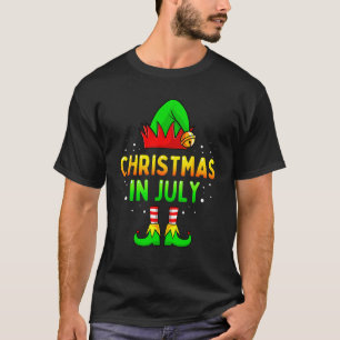 Christmas In July Santa Elf  Xmas Men Women Kids T-Shirt