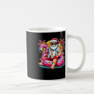 Christmas In July Santa Flamingo Float Summer Xmas Coffee Mug