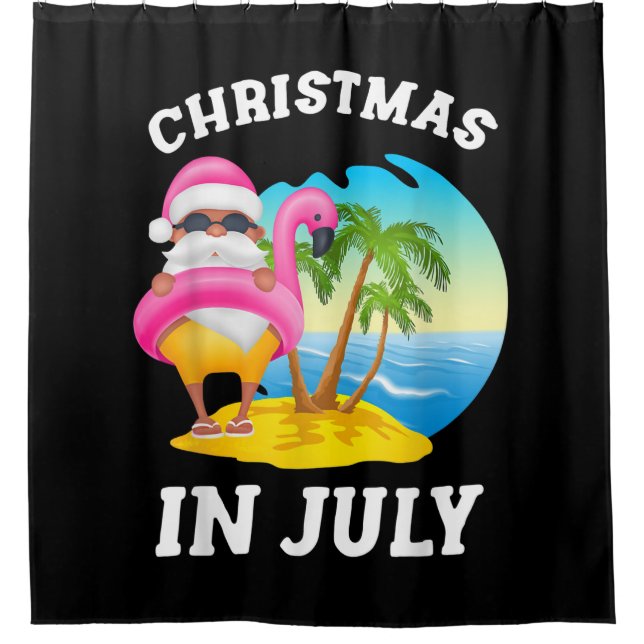Christmas In July Santa Flamingo Pool Summer (Front)