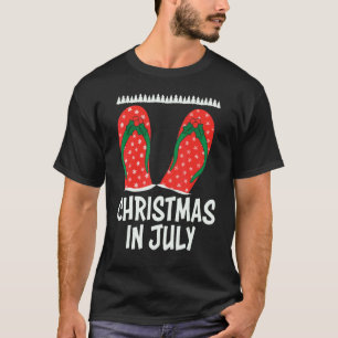 Christmas In July Santa Flip Flop Summer Graphi T-Shirt