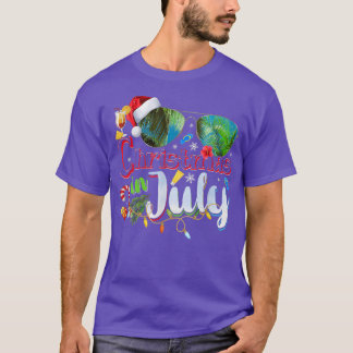 Christmas in July Santa Hat Sunglasses Hawaii Summ T-Shirt
