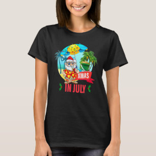 Christmas In July Santa Hat Xmas Summer Xmas Vaca T-Shirt