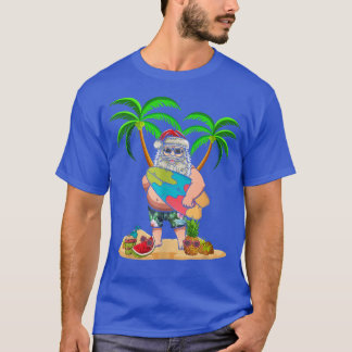 Christmas in July Santa Hawaii Surfing Lover Summe T-Shirt