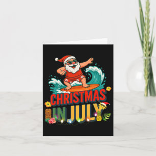 Christmas In July Santa Hawaiian Surfing Gifts Sum Card