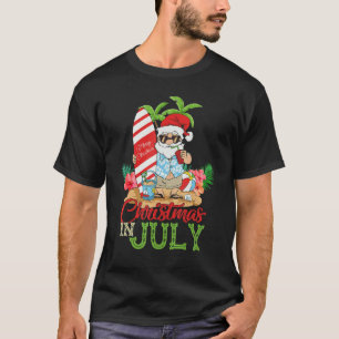 Christmas In July Santa Hawaiian Surfing  Summer S T-Shirt