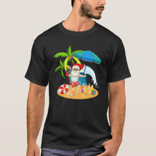 Christmas In July Santa Hawaiian Surfing  Summer S T-Shirt