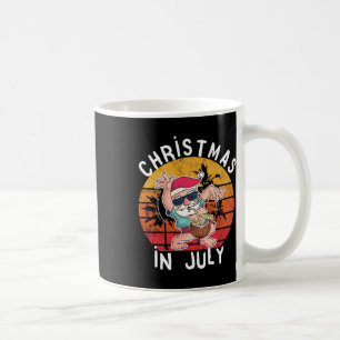 Christmas In July Santa Hawaiin Drink Sunset Funny Coffee Mug