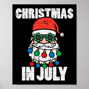 Christmas In July Santa Lights Xmas Summer Women K Poster