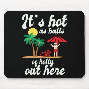 Christmas In July Santa On The Beach With Palm Tre Mouse Pad