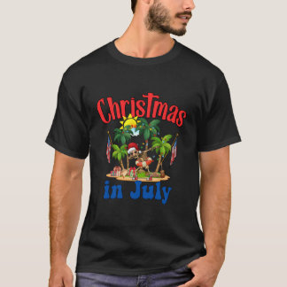 Christmas In July Santa Skeleton Hawaiian Party 4T T-Shirt