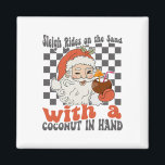 Christmas In July Santa Sleigh On The Sand With A  Magnet<br><div class="desc">Christmas In July Santa Sleigh On The Sand With A Coconut</div>