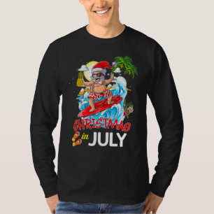 Christmas In July Santa Summer Beach Vacation Flip T-Shirt