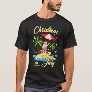 Christmas in July Santa Summer Beach Vacation Haw T-Shirt