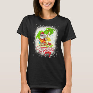 Christmas In July   Santa Summer Beach Vacation T-Shirt