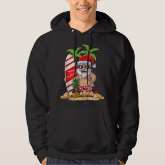 Christmas in July Santa Surf Hawaiian Men Summer S Hoodie